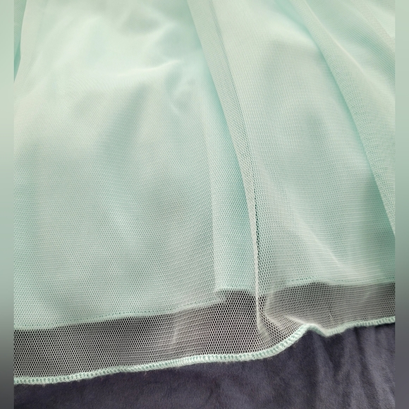 Pretty Aqua Prom Dress. Above the Knee, Nicely Detailed Bodice.Sz16 (runs small) - Picture 4 of 16